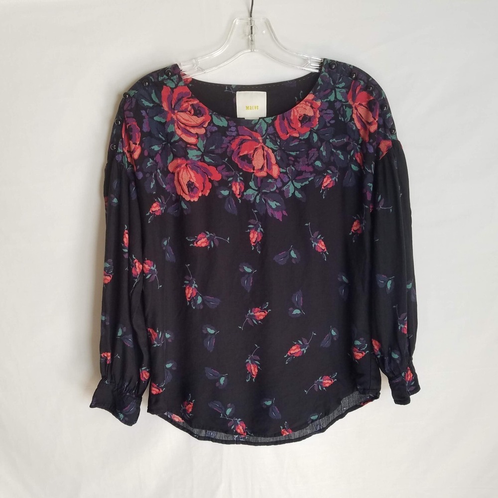Maeve Anthropologie‎ Floral Blouse Top Women's Size XS